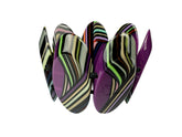 Jackie Brazil "Mouline" Purple Swirls 7 Piece Oval Elasticated Bracelet ( B3168 )