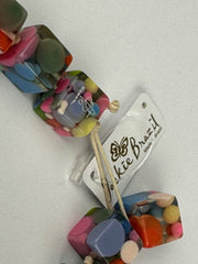 Jackie Brazil "Carlo Spotted Cubes" Spring Colour Spots Resin Necklace 50cm ( N1396 )