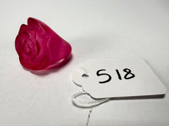 Jackie Brazil "Rose" Dark Pink Resin Rose Ring ( R0585 ) Size UK Q / US 8