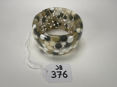 Jackie Brazil "Petit Balls" Cream Mix Spots Solid Round Resin 5cm Bangle ( B2521 )