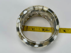 Jackie Brazil "Petit Balls" Cream Mix Spots Solid Round Resin 5cm Bangle ( B2521 )