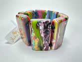Jackie Brazil "Pop Art" Kandinsky 8 Squares Elasticated Bracelet ( B0376 )