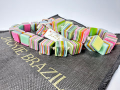 Jackie Brazil "POP" Liquorice Spring Mix Small Cubes 65cm Necklace ( N0046 )