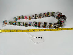 Jackie Brazil "Cascade" Mix Size Liquorice Cubes Resin Necklace ( N3343 )