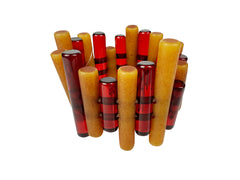 Jackie Brazil "Pipas" Thin Mix Tortoise & Prada Cylinders Resin Bracelet ( B2198 )