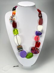 Jackie Brazil "Indiana" Mix Colours Multi-Bead Medium Resin 70cm Necklace ( N0033 )