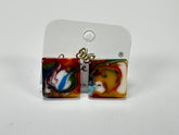 Jackie Brazil "Kandinsky" Small Square Resin Earrings ( E0074 )