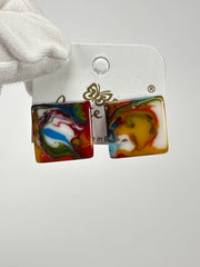 Jackie Brazil "Kandinsky" Small Square Resin Earrings ( E0074 )