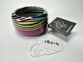 Jackie Brazil "Opera" Purple & Colour Swirls Solid Round 5cm Bangle ( B3171 )
