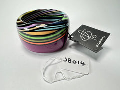 Jackie Brazil "Opera" Purple & Colour Swirls Solid Round 5cm Bangle ( B3171 )