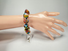 Jackie Brazil "Camille" Kandinsky Small Abstract Stones Resin Bracelet ( B0930 )