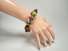 Jackie Brazil "Camille" Kandinsky Small Abstract Stones Resin Bracelet ( B0930 )