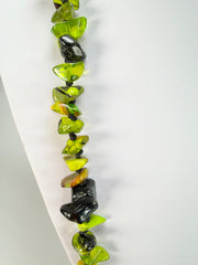 Jackie Brazil "Orient Express" 1 Strand Small Light Green Mix Bead Long 110cm Necklace ( N3571 )