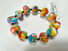 Jackie Brazil "Camille" Kandinsky Small Abstract Stones Resin Bracelet ( B0930 )