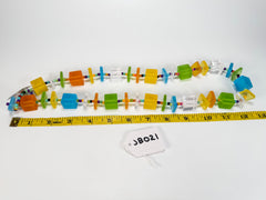 Jackie Brazil "Rome" Transparent Summer Frost Cubes & Squares Mix Colours 75cm Resin Necklace ( N0030 )