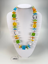 Jackie Brazil "Rome" Transparent Summer Frost Cubes & Squares Mix Colours 75cm Resin Necklace ( N0030 )
