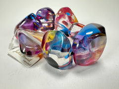 Jackie Brazil "Vesubio" Large Cusco Stones Purple Marble Elasticated Bracelet ( B1613 )