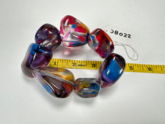 Jackie Brazil "Vesubio" Large Cusco Stones Purple Marble Elasticated Bracelet ( B1613 )