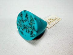 Jackie Brazil "Stomp" Large Round Turquoise Resin Ring ( R0360 ) Size UK Q / US 8