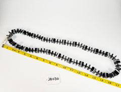 Jackie Brazil "Bar Code" Black & White Liquorice Squares 110cm Resin Necklace ( N2200 )