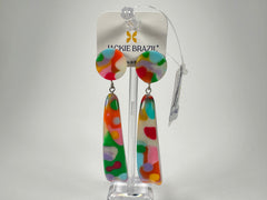Jackie Brazil "Mel" Kandinsky Stud & Leaf On Pin Resin Earrings ( E4500 )