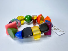 Jackie Brazil "Indiana" Mix Colours Multi Bead Resin Bracelet ( B0210 )