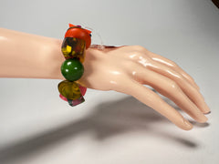 Jackie Brazil "Indiana" Mix Colours Multi Bead Resin Bracelet ( B0210 )