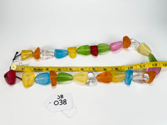 Jackie Brazil "Diamonds" Transparent Summer Frost Flintstone Bone 80cm Necklace ( N0080 )