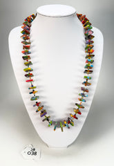 Jackie Brazil "Africa" Kandinsky Liquorice Squares & Beads 70cm Necklace ( N0009 )