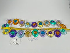 Jackie Brazil "Saturn" Transparent Paris Mix Disc & Ball Long 75cm Necklace ( N0052 )