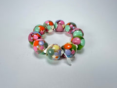 Jackie Brazil "Spots" Spotted Balls On Elastic Resin Bracelet ( B1470 )