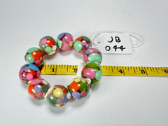 Jackie Brazil "Spots" Spotted Balls On Elastic Resin Bracelet ( B1470 )