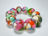 Jackie Brazil "Spots" Spotted Balls On Elastic Resin Bracelet ( B1470 )