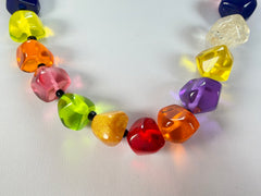 Jackie Brazil "Camille" Transparent Carnaval Mix Small Stones 55cm Necklace ( N0070 )