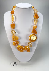 Jackie Brazil "Indiana" Gold Mix Multi-Bead Medium Resin 70cm Necklace ( N0033 )