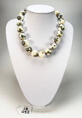 Jackie Brazil "Spotted Balls" Cream Spots Resin Necklace 50cm ( N1500 )