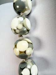 Jackie Brazil "Spotted Balls" Cream Spots Resin Necklace 50cm ( N1500 )