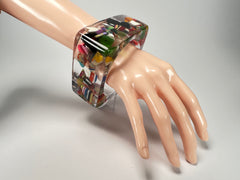 Jackie Brazil "Solid Square" Cascade 4cm Bangle ( B2056 )