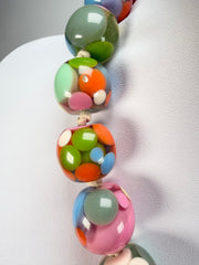 Jackie Brazil "Spotted Balls" Spring Colour Spots Resin Necklace 50cm ( N1500 )
