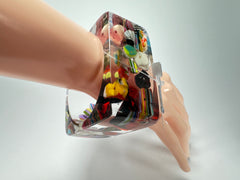 Jackie Brazil "Solid Square" Cascade 4cm Bangle ( B2056 )