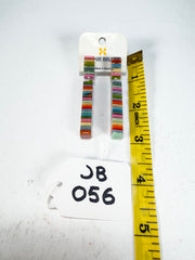 Jackie Brazil "Clarissa" Liquorice Spring Mix Thin Rectangle Resin Earrings ( E2452 )