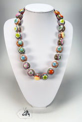 Jackie Brazil "Cat Eyes" Spring Colour Liquorice Balls Resin Necklace 50cm ( N0894 )