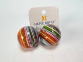 Jackie Brazil "Cat Eyes" Liquorice Balls Spring Mix Short Resin Earrings ( E0960 )