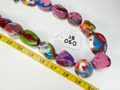 Jackie Brazil "Indiana" Kandinsky Multi-Bead Long Resin 110cm Necklace ( N0038 )