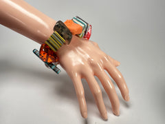 Jackie Brazil "Indiana" Mix Colours Multi Bead Resin Bracelet ( B0210 )