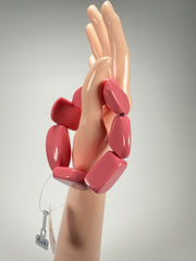 Jackie Brazil "Indiana" Pink Gloss Multi Bead Resin Bracelet ( B0210 )