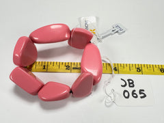 Jackie Brazil "Indiana" Pink Gloss Multi Bead Resin Bracelet ( B0210 )