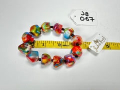 Jackie Brazil "Camille" Kandinsky Small Abstract Stones Resin Bracelet ( B0930 )