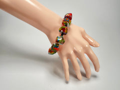 Jackie Brazil "Camille" Kandinsky Small Abstract Stones Resin Bracelet ( B0930 )