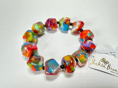Jackie Brazil "Camille" Kandinsky Small Abstract Stones Resin Bracelet ( B0930 )